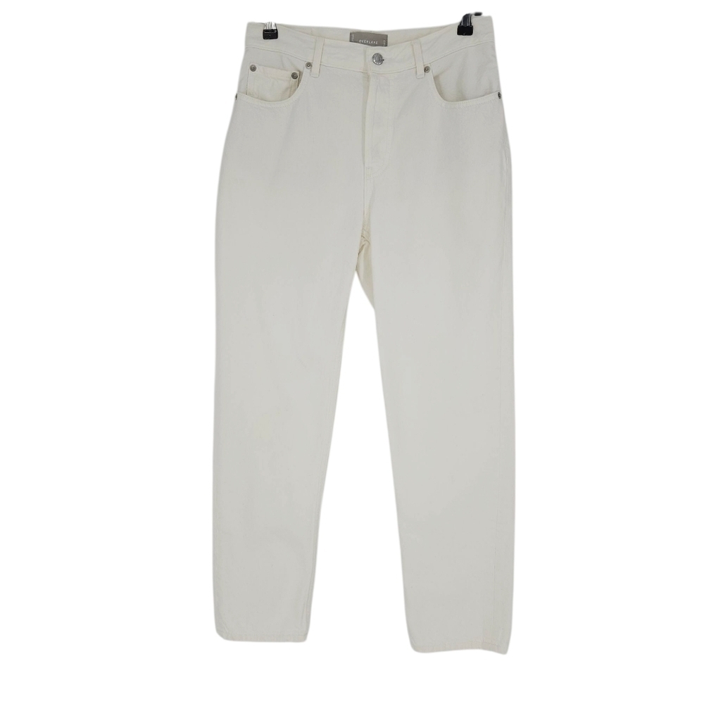 Everlane The Cheeky Straight Leg Jeans White Button Fly High Rise 28